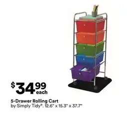 Michaels 5-Drawer rolling cart by Simply Tidy offer