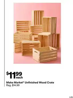 Michaels Make market Unfinished Wood crate offer