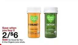 Target So Good So You & Vive Organic juice shots offer