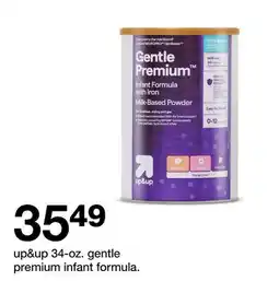 Target up&up 34-oz. gentle premium infant formula offer