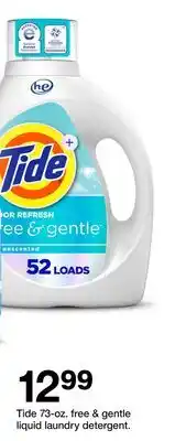 Target Tide 73-oz. free & gentle liquid laundry detergent offer