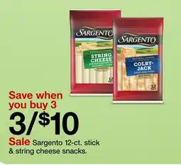 Target Sargento 12-ct. stick & string cheese snacks offer