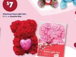 Family Dollar Valentine's Rose Light Sets 30 ct. or Rosette Bear offer