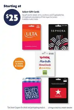 Family Dollar Select Gift Cards offer