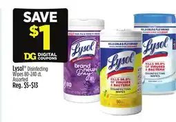 Dollar General Lysol Disinfecting Wipes offer