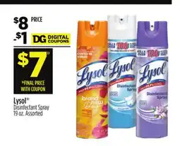 Dollar General Lysol Disinfectant Spray offer