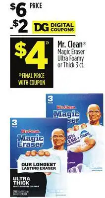 Dollar General Mr. Clean Magic Eraser Ultra Foamy or Thick offer
