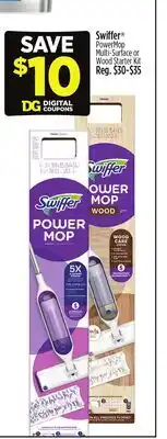 Dollar General Swiffer PowerMop Multi-Surface or Wood Starter Kit offer