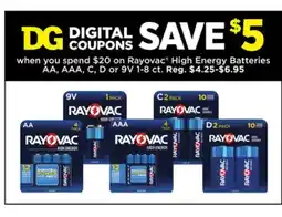 Dollar General Rayovac High Energy Batteries offer