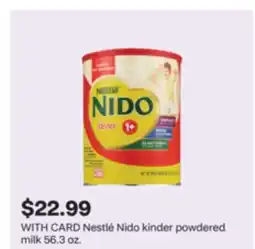 CVS Nestlé Nido kinder powdered milk 56.3 oz offer