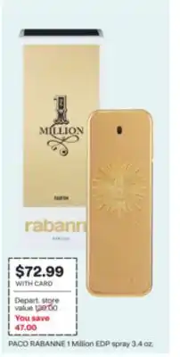 CVS PACO RABANNE 1 Million EDP spray 3.4 oz offer
