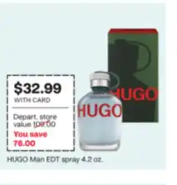 CVS HUGO Man EDT spray 4.2 oz offer