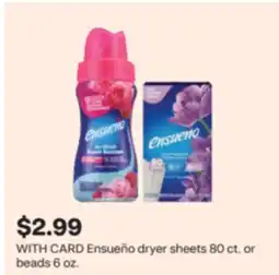 CVS Ensueño dryer sheets 80 ct. or beads 6 oz offer