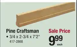 Menards Pine Craftsman offer