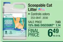 Menards Scoopable Cat Litter offer