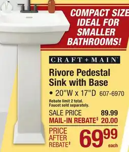 Menards Rivore Pedestal Sink with Base offer