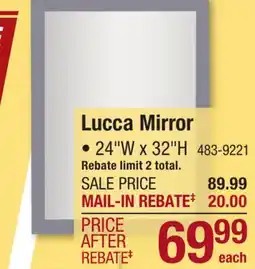 Menards Lucca Mirror offer