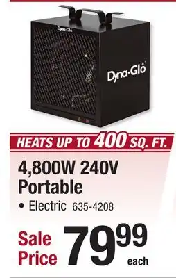 Menards 4,800W 240V Portable offer