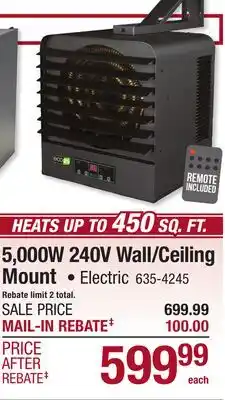 Menards 5,000W 240V Wall/Ceiling Mount offer