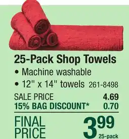 Menards 25-Pack Shop Towels offer