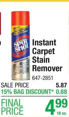 Menards Instant Carpet Stain Remover offer