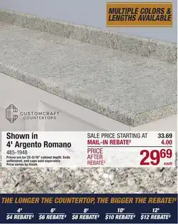 Menards Shown on 4' Argento Romano offer