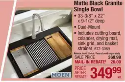 Menards Matte Black Granite Single Bowl offer