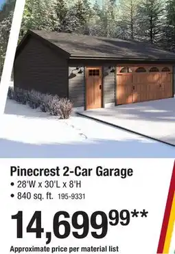 Menards Pinecrest 2-Car Garage offer
