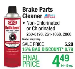 Menards Brake Parts Cleaner offer