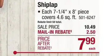 Menards Shiplap offer