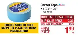Menards Carpet Tape offer