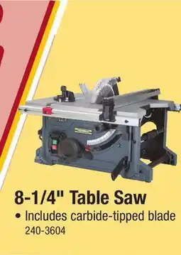 Menards 8-1/4 Table Saw offer