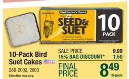 Menards 10-Pack Bird Suet Cakes offer