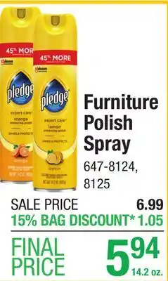 Menards Furniture Polish Spray offer