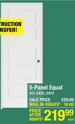 Menards 5-Panel Equal offer