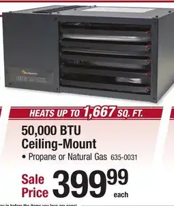 Menards 50,000 BTU Ceiling-Mount offer
