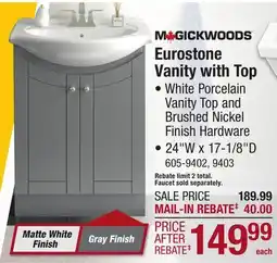 Menards Eurostone Vanity with Top offer
