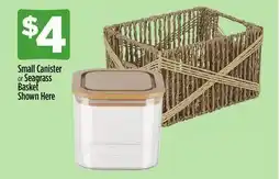 Dollar General Small Canister or Seagrass Basket offer