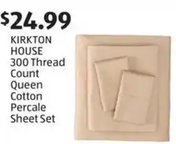 Aldi Kirkton house 300 thread count queen cotton percale sheet set offer
