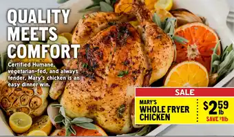 New Seasons Market Mary's whole fryer chicken offer
