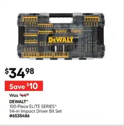 Lowe's 100-Piece ELITE SERIES 1/4-in Impact Driver Bit Set offer