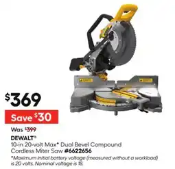Lowe's 10-in 20-volt MaxF Dual Bevel Compound Cordless Miter Saw offer
