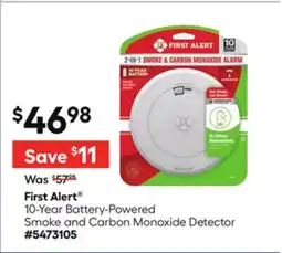 Lowe's 10-Year Battery-Powered Smoke and Carbon Monoxide Detector offer