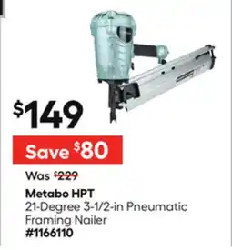 Lowe's 21-Degree 3-1/2-in Pneumatic Framing Nailer offer