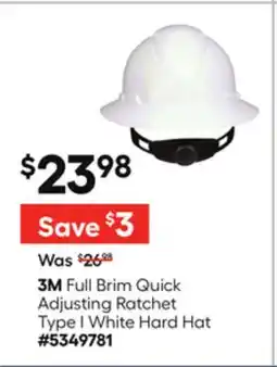 Lowe's Full Brim Quick Adjusting Ratchet Type I White Hard Hat offer