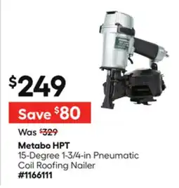 Lowe's 15-Degree 1-3/4-in Pneumatic Coil Roofing Nailer offer