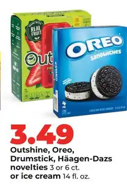 Hy-Vee Outshine, Oreo, Drumstick, Häagen-Dazs novelties 3 or 6 ct. or ice cream offer