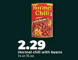 Hy-Vee Hormel chili with beans offer