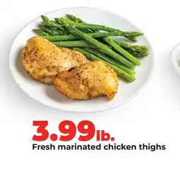 Hy-Vee Fresh marinated chicken thighs offer