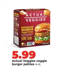 Hy-Vee Actual Veggies veggie burger patties offer
